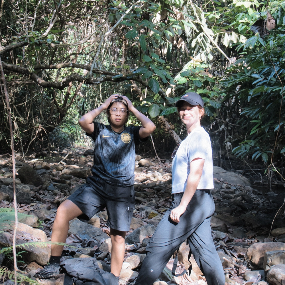Group of trekkers on the jungle trail
